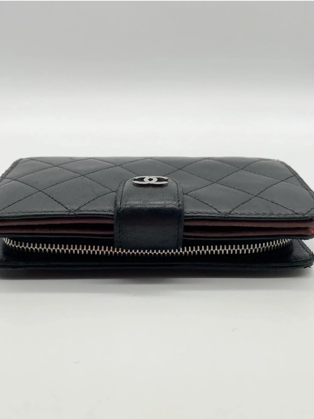 CHANEL Black Quilted Leather Card & Key Holder with CC Turn-Lock